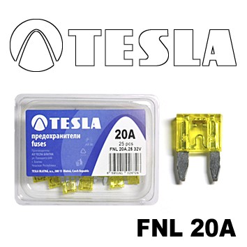 Плоские предохранители MINI с индикатором LED FNL  20A Tesla арт. FNL0.020.010