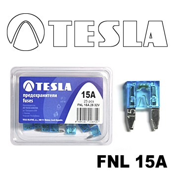 Плоские предохранители MINI с индикатором LED FNL  15A Tesla арт. FNL0.015.010