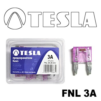 Плоские предохранители MINI с индикатором LED FNL  3A Tesla арт. FNL0.003.010