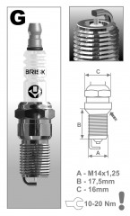 Свеча зажигания GR12S Brisk арт. 1805