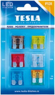 Glow ATO плоские предохранители арт. 12шт - блистер Tesla арт. F131.000.000