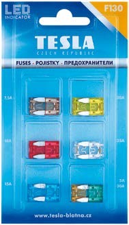 Glow MINI плоские предохранители арт. 12шт - блистер Tesla арт. F130.000.000