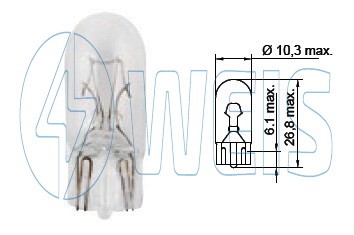 12V Автомобильная лампа W5W Tesla арт. B65201