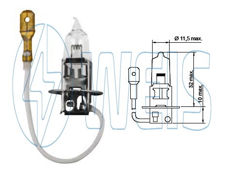 12V Галогенная лампа H3 Tesla арт. B10301