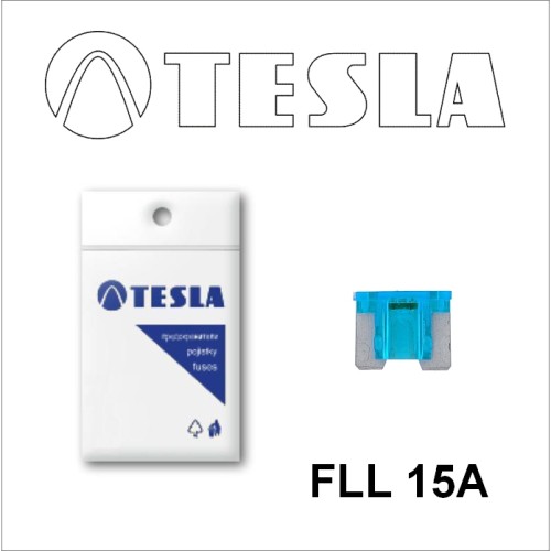 Плоские предохранители Low Profile MINI с индикатором LED FLL  15A Tesla арт. FLL0.015.010