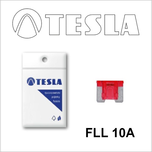 Плоские предохранители Low Profile MINI с индикатором LED FLL  10A Tesla арт. FLL0.010.010