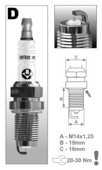 Свеча зажигания DOR15YS Brisk арт. 1302