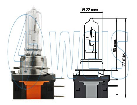 12V Галогенная лампа H15 Tesla арт. B11501