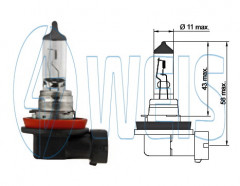 12V Галогенная лампа H11+50% Tesla арт. B31101