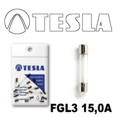 Стеклянный предохранитель FGL3 15A Tesla арт. FGL3.150.010