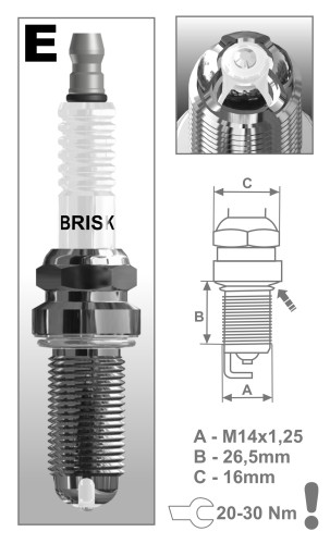 Свеча зажигания EOR15LGS Brisk арт. 3143
