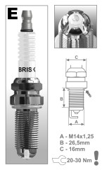 Свеча зажигания EOR15LGS Brisk арт. 3143