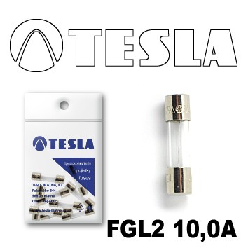 Стеклянный предохранитель FGL2 10A Tesla арт. FGL2.100.010