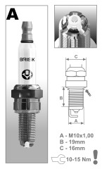Свеча зажигания AOR12LGS Brisk арт. 1514