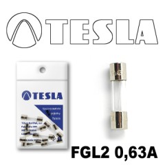 Стеклянный предохранитель FGL2 0,63A Tesla арт. FGL2.063.010