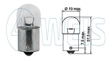 12V Автомобильная лампа R5W Tesla арт. B55101