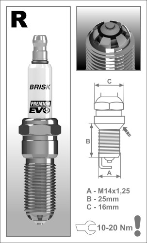 Свеча зажигания RR15BSXC Brisk арт. 1924