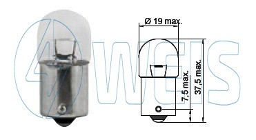 12V Автомобильная лампа R10W Tesla арт. B56101