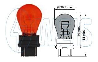 12V Автомобильная лампа PY27/7W Tesla арт. B77321