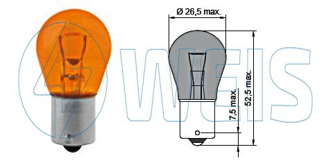 24V Автомобильная лампа PY21W Tesla арт. B52302
