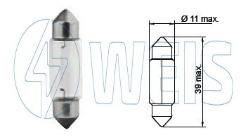 12V Автомобильная лампа C5W Tesla арт. B85301