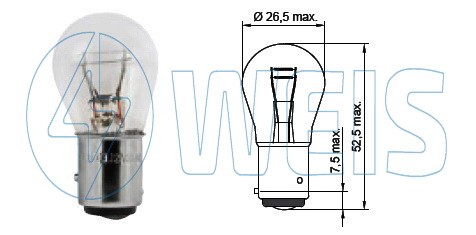 12V Автомобильная лампа P21/4W Tesla арт. B52401