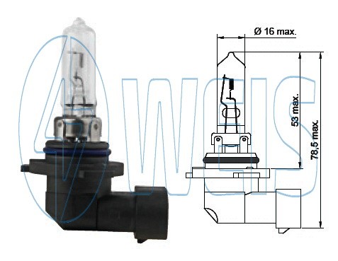 12V Галогенная лампа HB3 Tesla арт. B18301