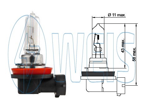 12V Галогенная лампа H9+50% Tesla арт. B30901