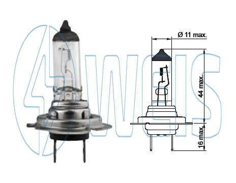 12V Галогенная лампа H7 +100% Tesla арт. B40701